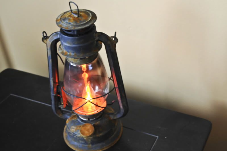 My hubby made from a new Kerosene lamp, now electric, so much you could
