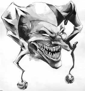 evil joker skull