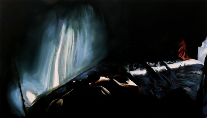 everything is everything is everything is everything is everything is everything, light, bed, wall, gable, colour, color, painting, oil painting, oil