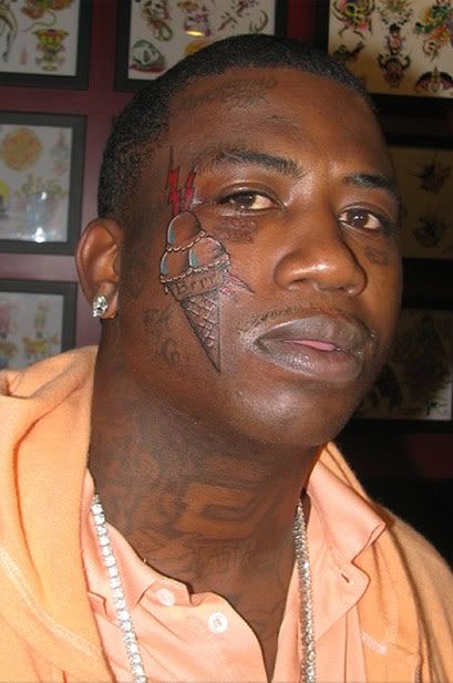 gucci tattoo on face. Gucci Mane#39;s new Ice Cream