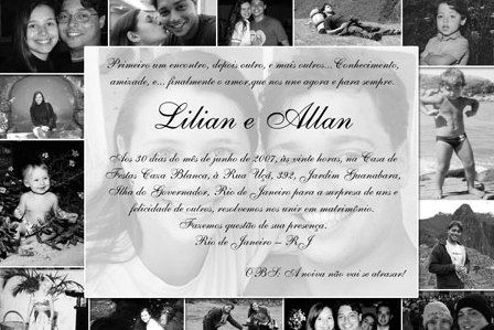 Convite de casamento com foto Convite de casamento com várias fotos