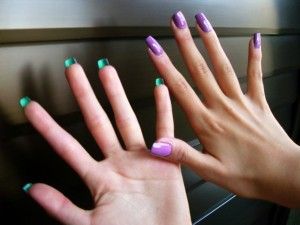 Unhas pintadas na frente e no verso Unhas das mãos decoradas