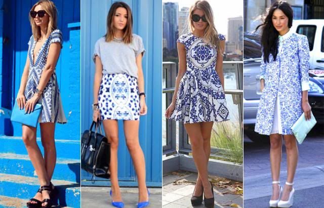 Vestido com estampa de azulejo Vestido com estampa de azulejo
