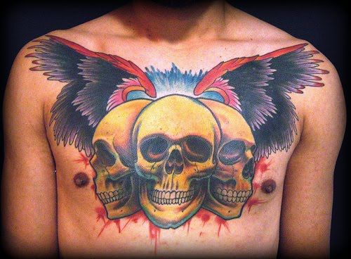Tatuagem de caveira masculina Tatuagem de caveira masculina