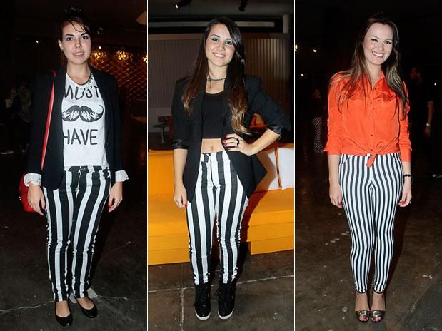 Calça listrada de preto e branco Calça listrada de preto e branco