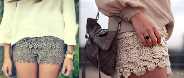 Shorts Shorts de renda