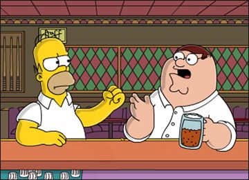 Griffin e Homer Simpsons Episódio de Simpsons e Family Guy