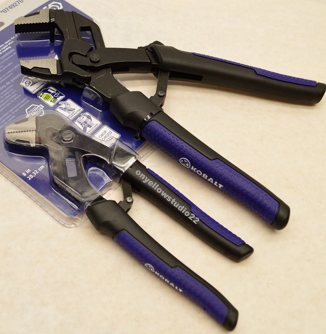 KOBALT 2pc COMPOUND LEVERAGE SELF ADJUSTING PLIERS PARALLEL JAW STRONG