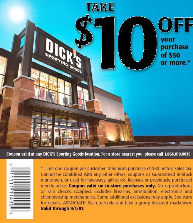 Dick's Sporting Goods Coupon!! New Jersey Hunters