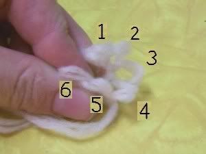 fold the row of stitches in half
