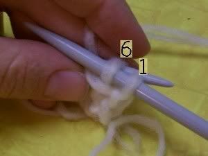 slip stitch #6 purlwise, keeping it separate from the yarn you're knitting with