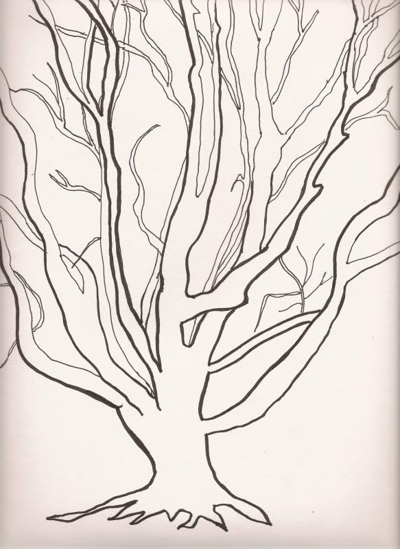 White Tree Drawing