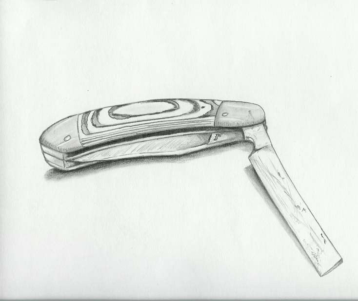 Switchblade Knife Drawing