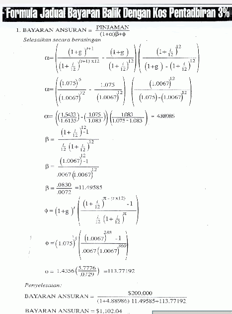 formula bayaran balik pinjaman ptptn