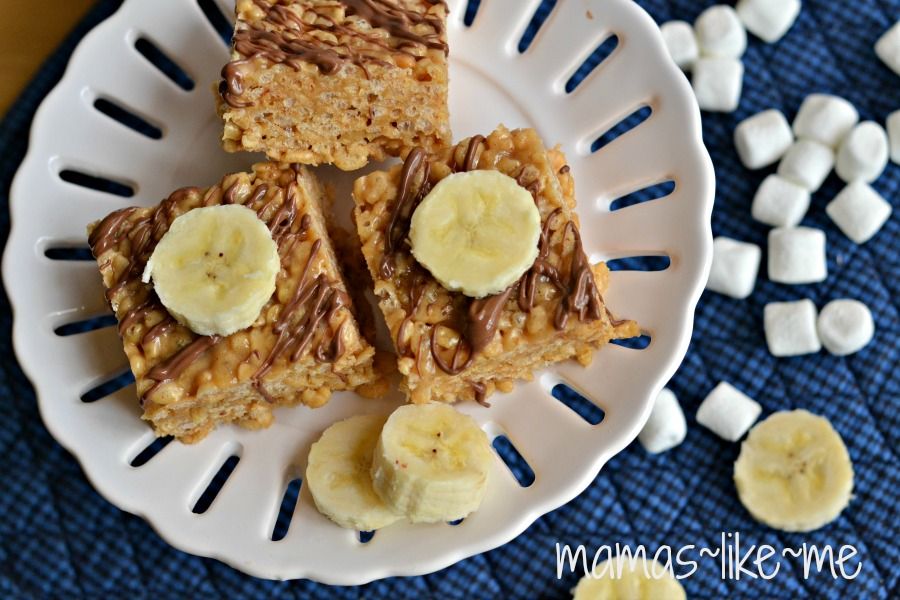 Peanut Butter Banana Rice Krispies Treats! So easy and so good!