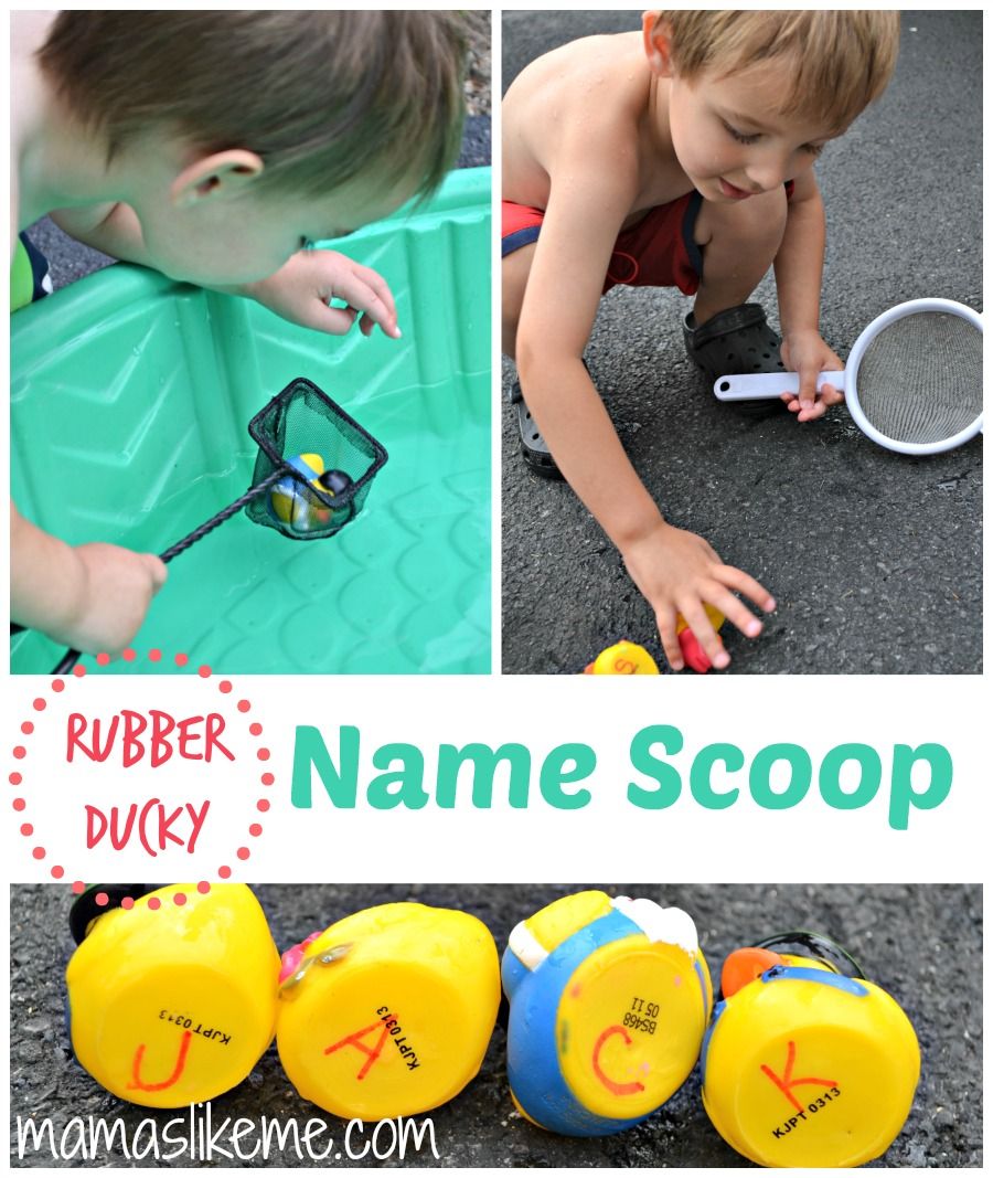 Rubber Ducky Name Scoop Water Activities for Kids - Mamas Like Me
