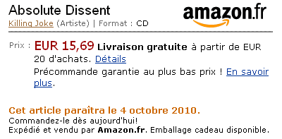 Absolute Dissent: Killing Joke: Amazon.fr: Musique