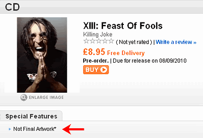 Play.com (UK) : Killing Joke - XIII: Feast Of Fools : CD - Free Delivery