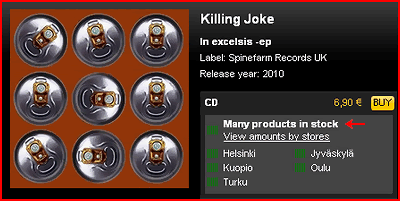 Killing Joke : In excelsis -ep - Record Shop X