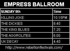 Rebellion Festivals - Stage Times