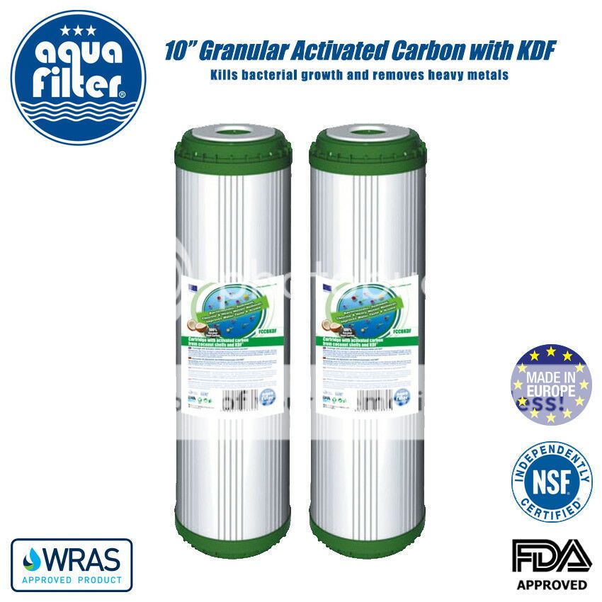 2 X 10 Coconut Shell Gac Compatible Water Filter With Kdf 55 Media Aquafilter Ebay