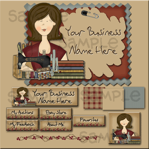 PRIMITIVE SEWING MOM  STORE DESIGN & ABOUT ME PAGE  