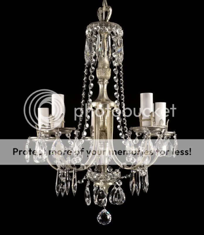 Antique Restoration Hardware Style Crystal Nickel Chandelier Silver 