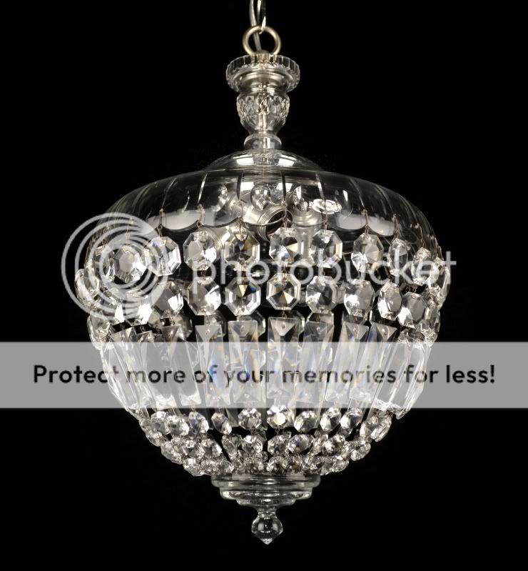 Antique Crystal Chandelier Vintage Glass Light Pendant French Italian 