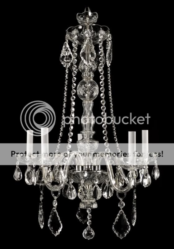 Antique Crystal Chandelier Light Waterford Style Vintage Rewired 