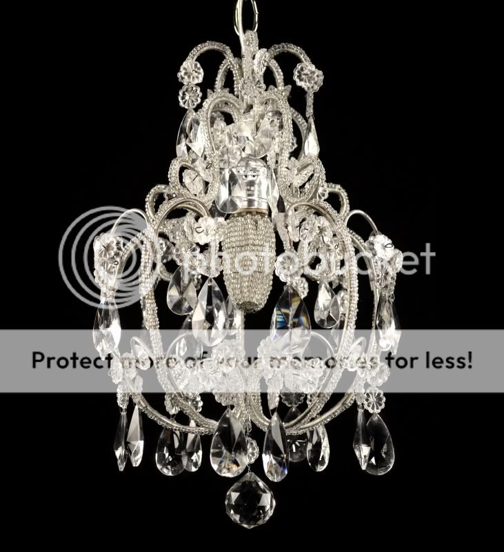 Antique Crystal Chandelier Vintage Glass Light Pendant French Italian 