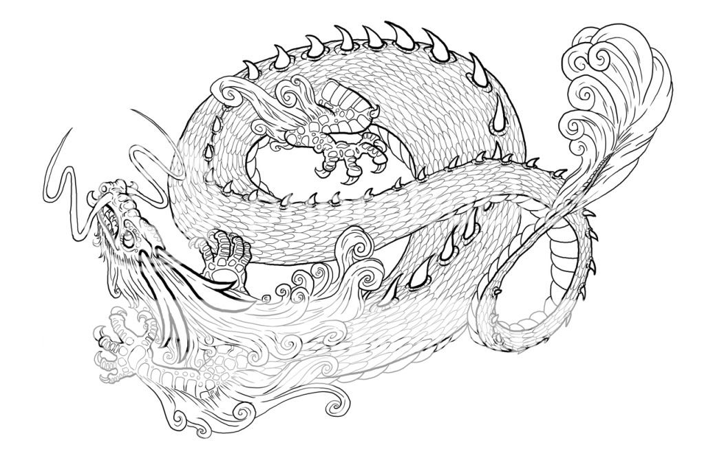 ausmalbilder chinesische drachen  ausmalbilder