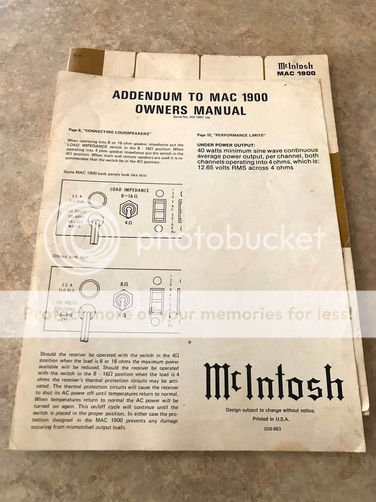 Mcintosh mac 1900 service manual transfer switch