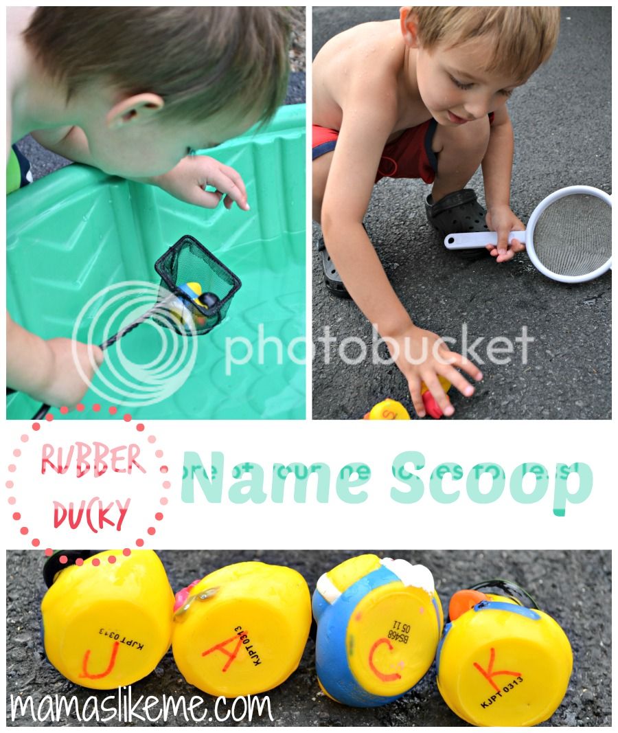 Rubber Ducky Name Scoop Water Activities for Kids - Mamas Like Me